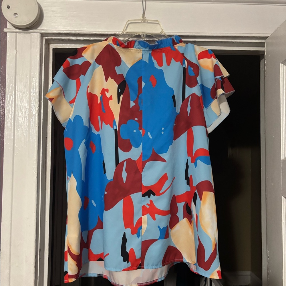 Colorful Abstract Women's Top - Picture 5 of 7
